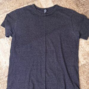 Blue/White Mini Striped S/S Cotton T-shirt, XL